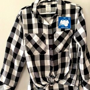 Plaid checkered button down
